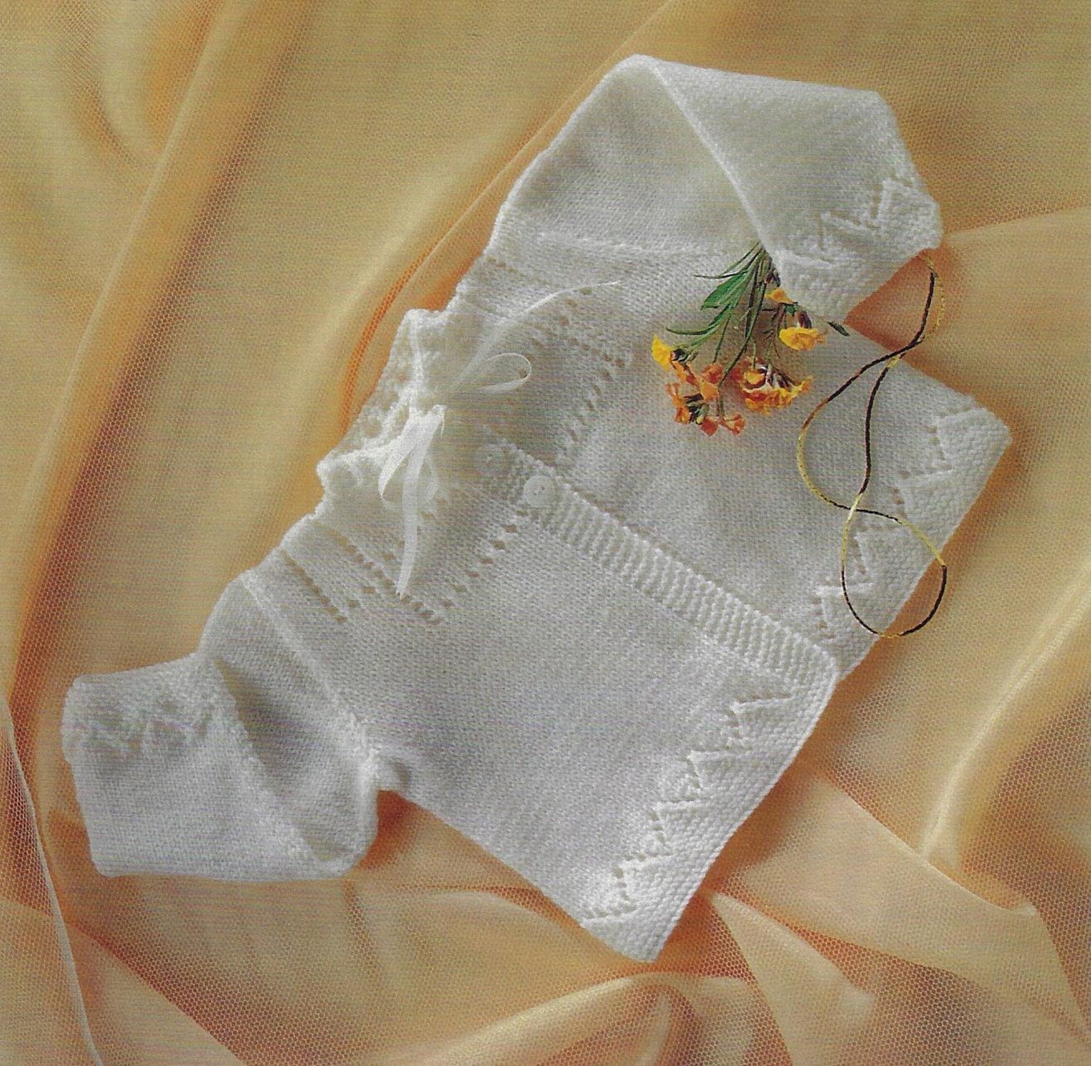 Easy Baby Matinee Jacket Knitting Pattern 3 Ply Yarn or Wool Etsy