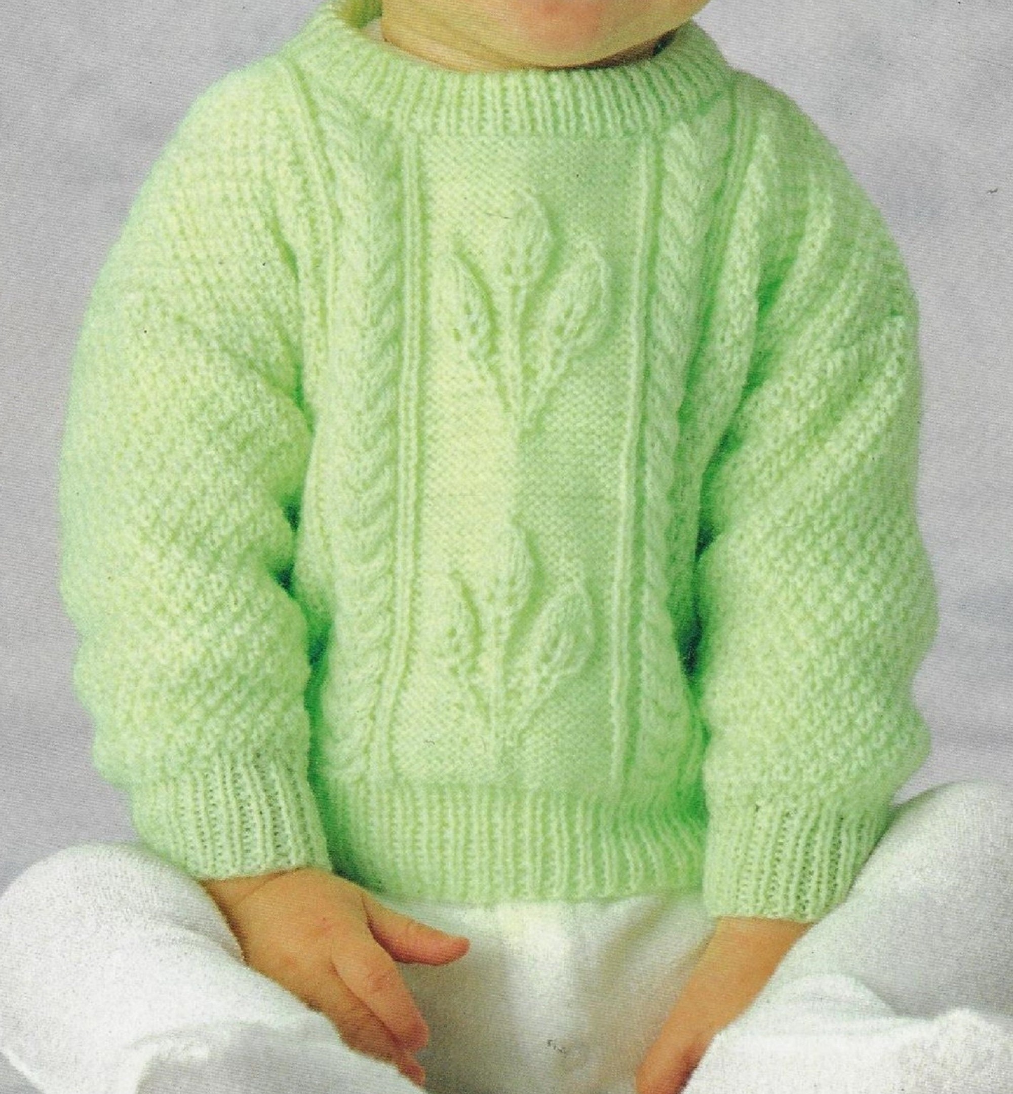 Baby & Toddler Leaf Panel Sweater Knitting Pattern 4 Ply Yarn - Etsy