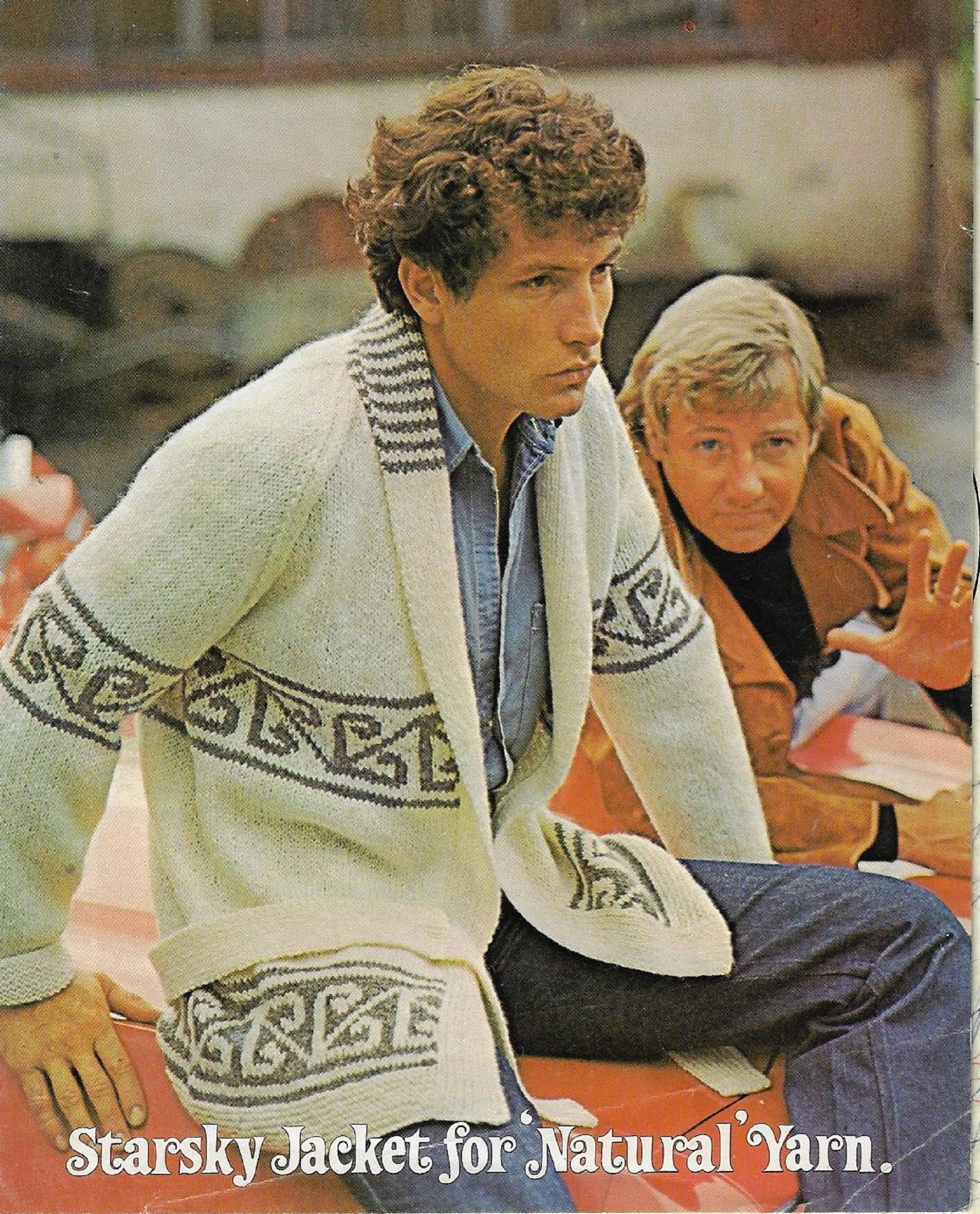 Men's Starsky Jacket Vintage Knitting Pattern DK 8 Ply Yarn