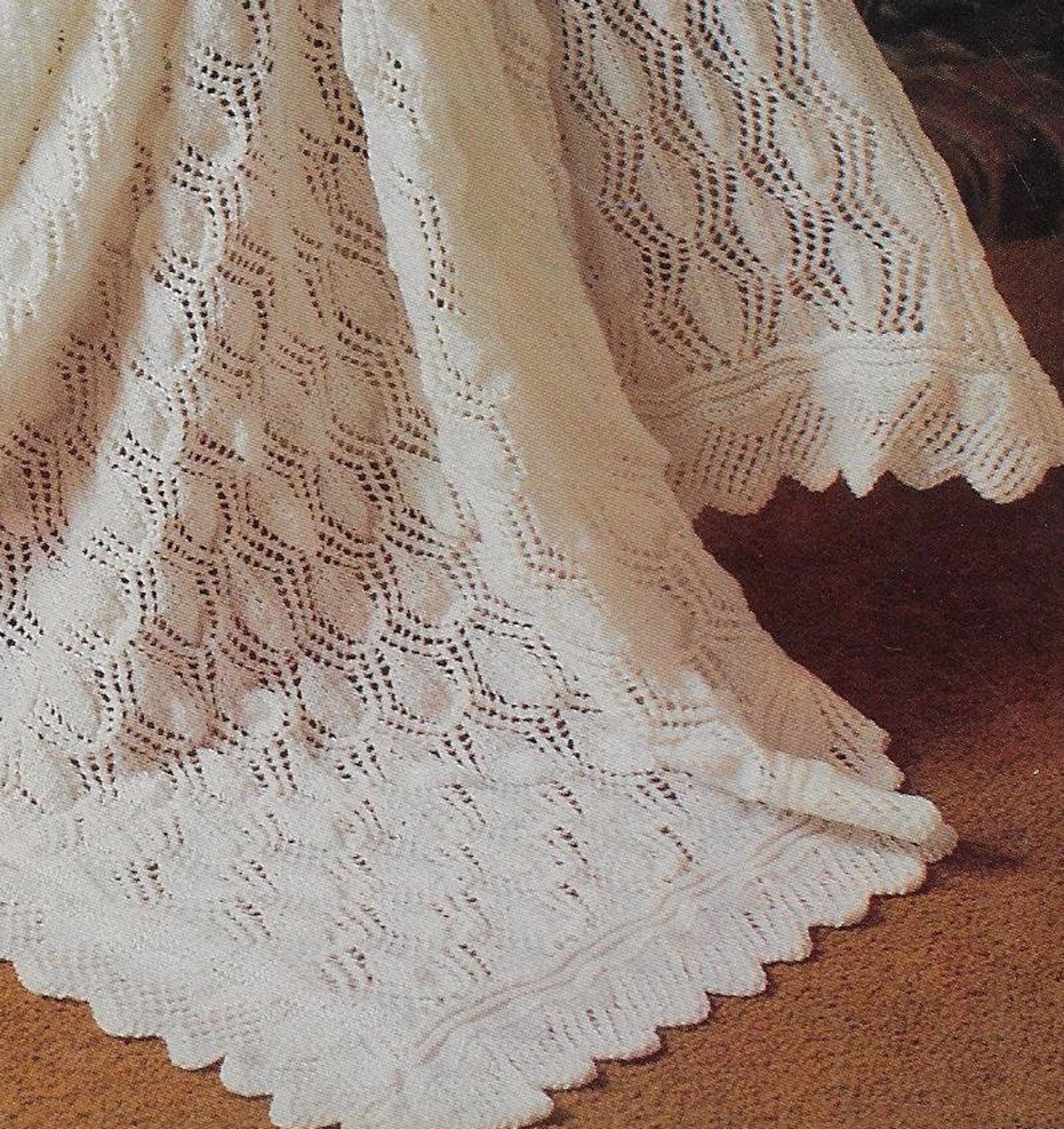 Baby Lacy Shawl Knitting Pattern 3 Ply Wool or Yarn 48 X 48 Etsy