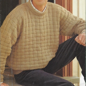 Men's V-neck Cable Slipover Vest Knitting Pattern 4 Ply or Men's V-neck Cable Slipover Vest Knitting Pattern 4 Ply or
