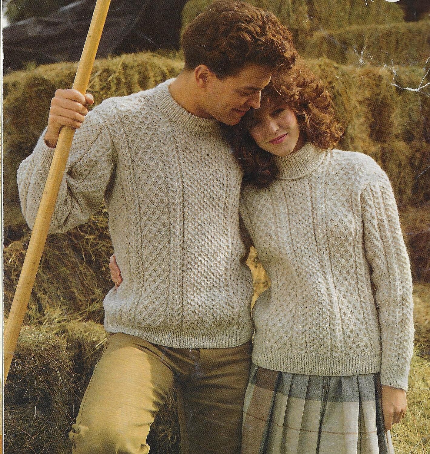 Cable Aran Sweater Knitting Pattern 