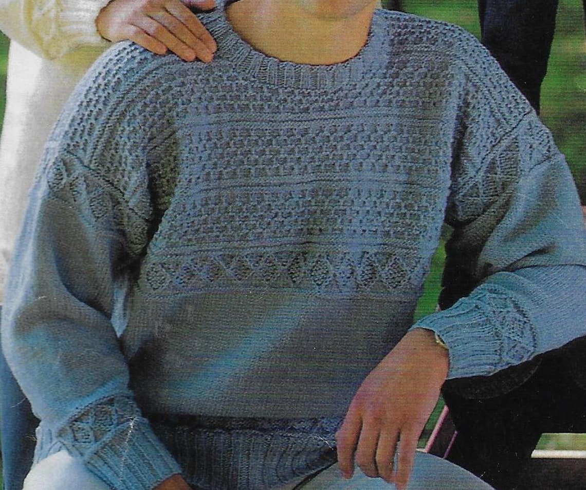 Guernsey Style Tunic Sweater knitting pattern Family Sizes Etsy