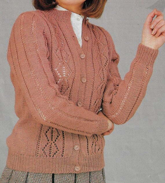 Lacy Panel Cardigan Knitting Pattern 