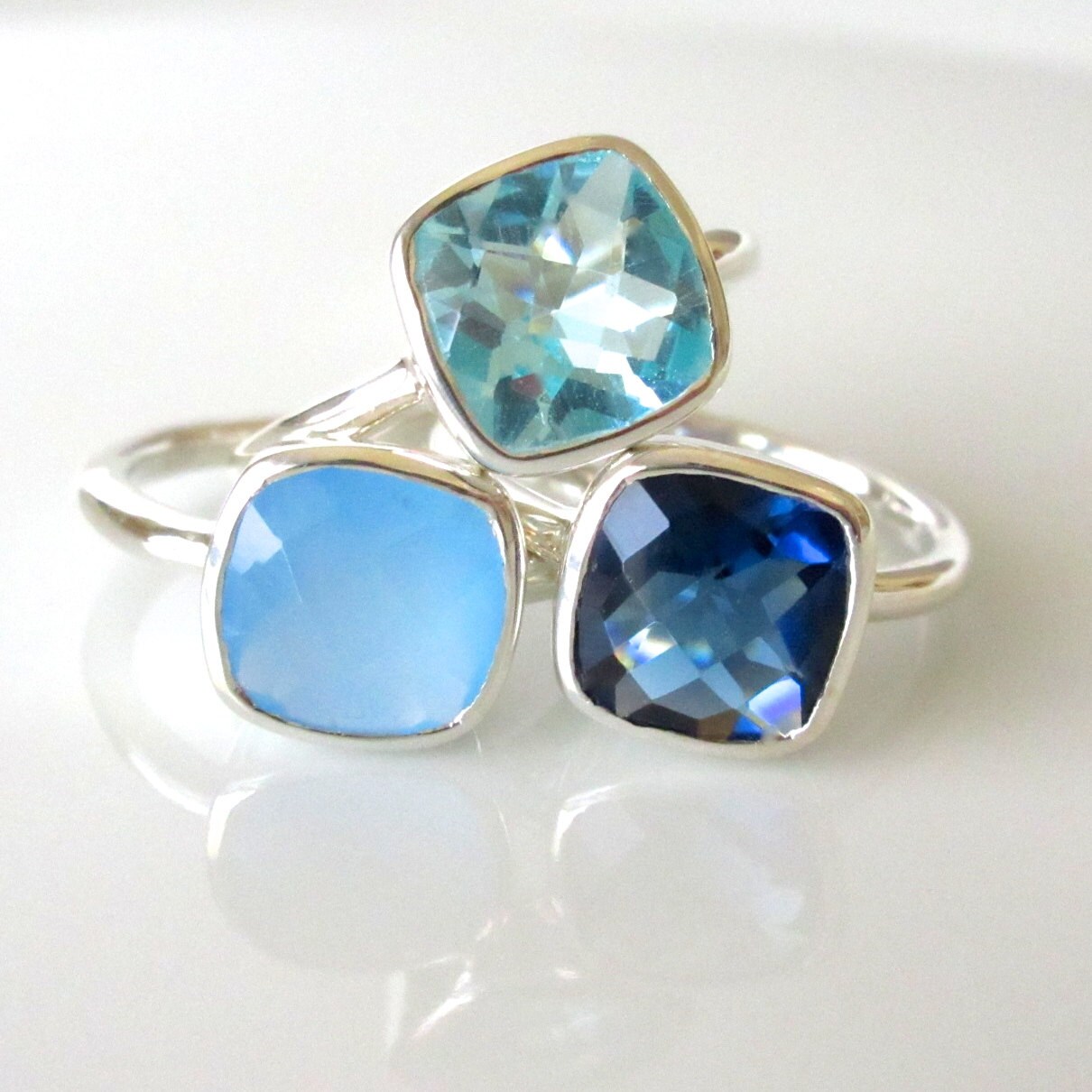 Blue Quartz Silver Ring Silver Ring Quartz Ring Aqua