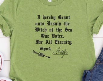 Embroidered Mermaid Voice Contract T-Shirt - Sea Witch Gift