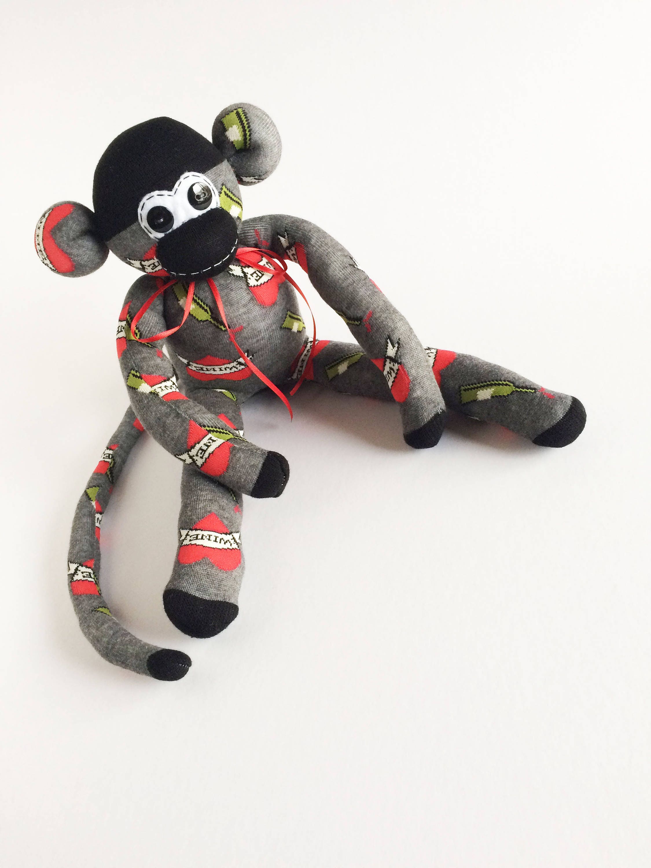 Wine Lover Sock Monkey Sock Monkey Wine Bottle Wine Etsy