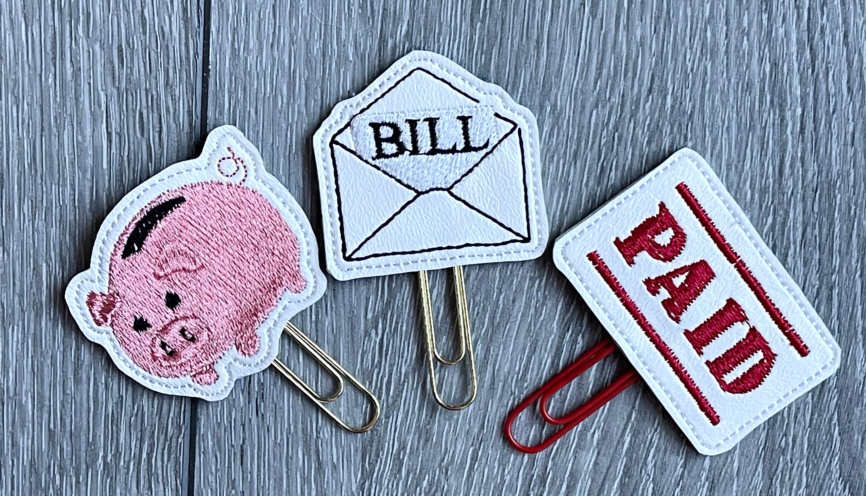 Money-themed Custom Embroidered Paperclips: Planner Essentials for ...