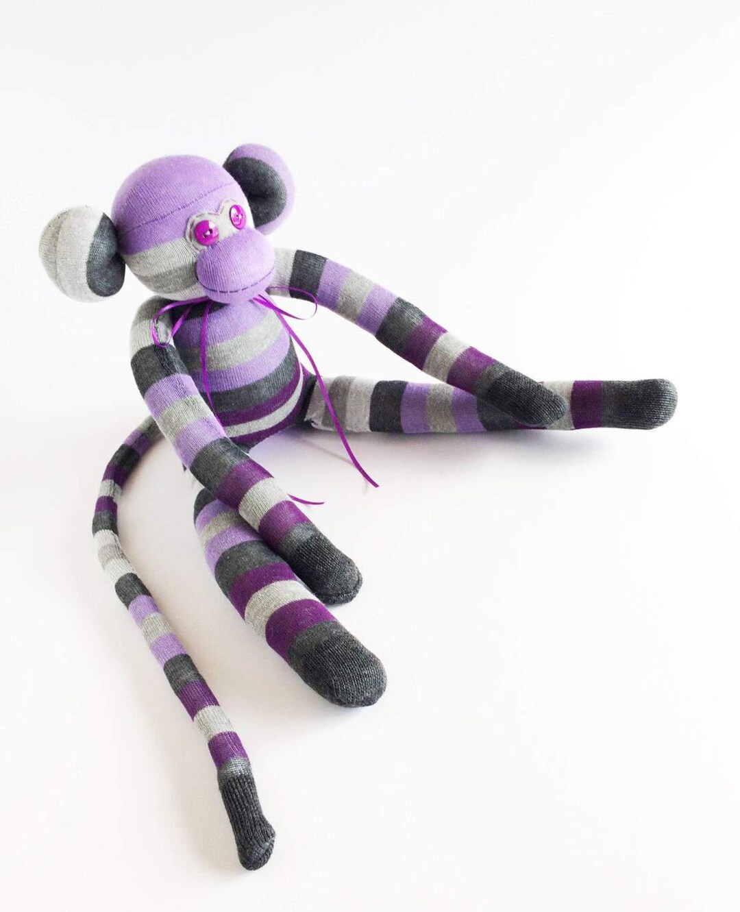 Striped Purple Sock Monkey Purple Sock Monkey striped Monkey Stuffed ...