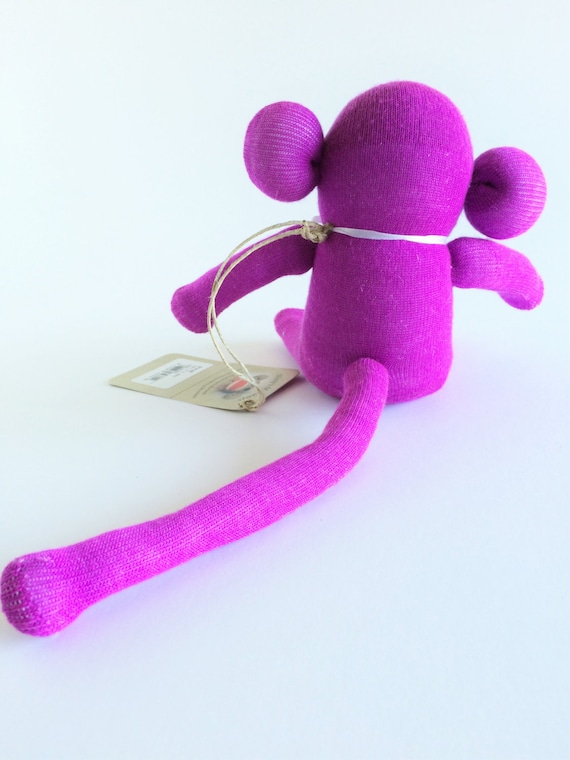 Sock Monkey-Mini-Handmade-Soccer-Goal-Themed-Monkey-Plush-Pocket Size-Handheld