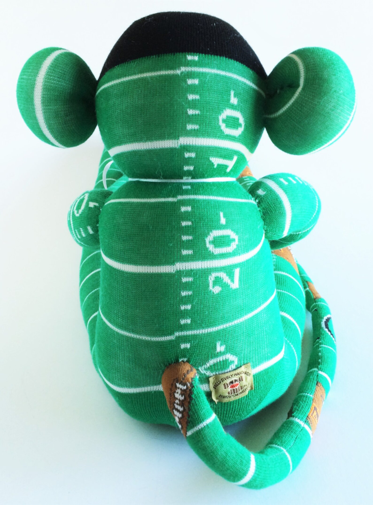 Green Sock Monkey Football Sock Monkey Football Print Etsy