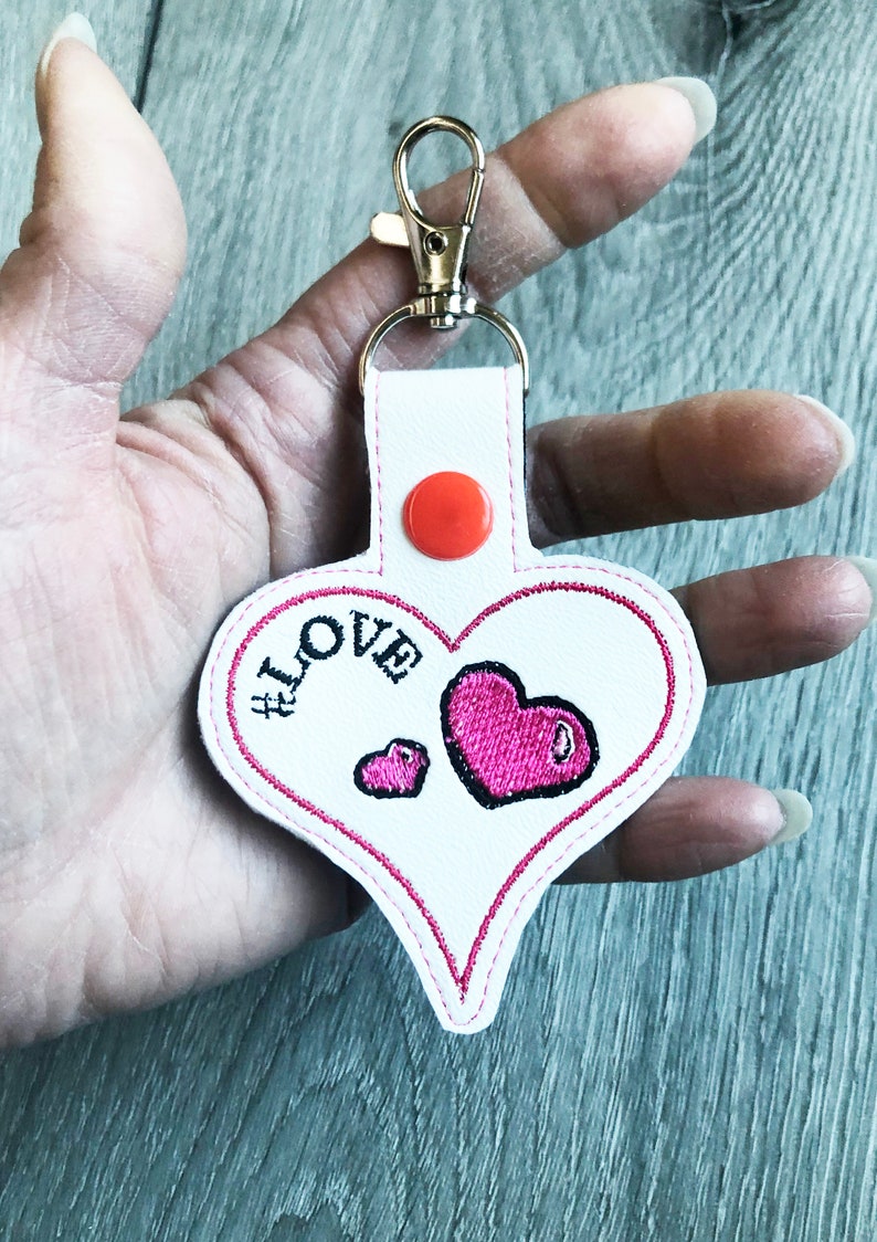 Hearts Keychain Hearts Key Chain Love Keyfob Love Gift Snap Etsy
