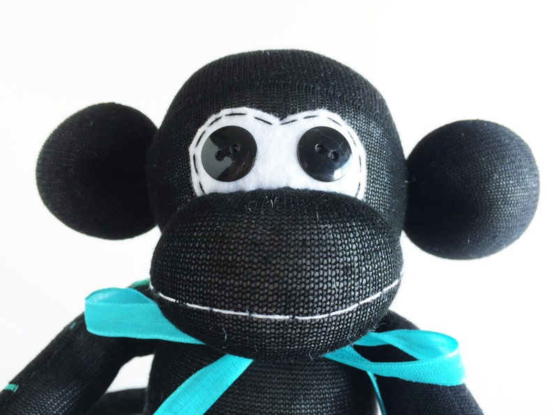 Stuffed Black Sock Monkey Sock Monkey Mickey Mouse Black Sock Monkey Plush Mickey Mouse Themed Sock Monkey Stuffed Black Monkey