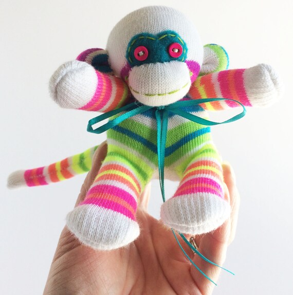 rainbow sock monkey
