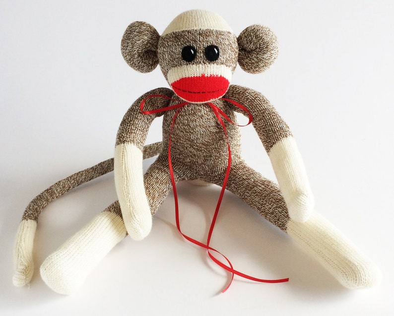 Small Rockford Red Heel Sock Monkeysock Monkeyoriginal Sock Etsy