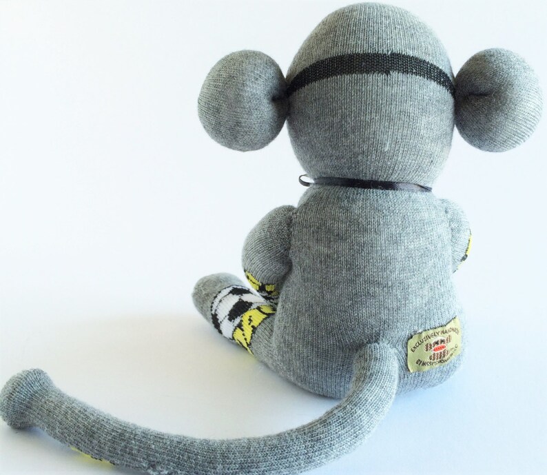 Sock Monkey-Mini-Handmade-Soccer-Goal-Themed-Monkey-Plush-Pocket Size-Handheld