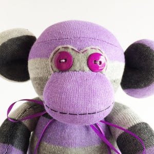 Striped Purple Sock Monkey Purple Sock Monkey striped Monkey Stuffed ...