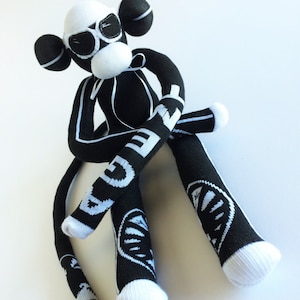 Agent Sock Monkey - Black Sock Monkey - White Sock Monkey - Secret Agent