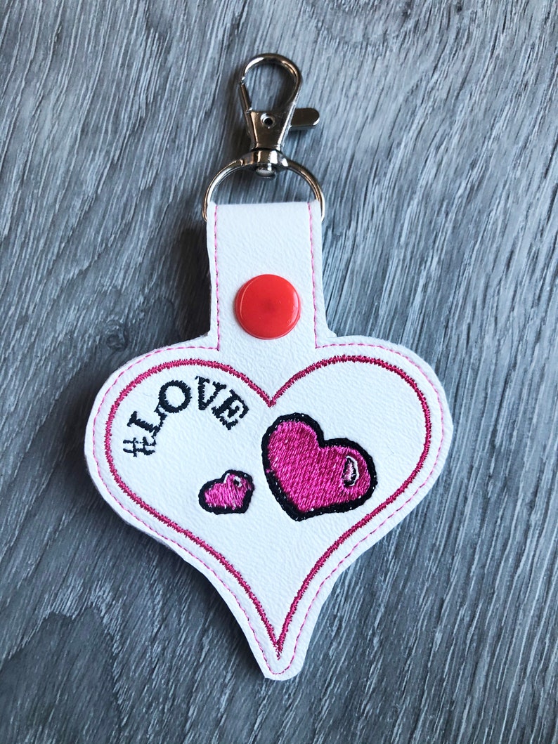 Hearts Keychain Hearts Key Chain Love Keyfob Love Gift Snap Etsy