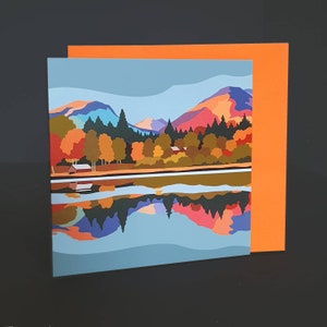 Landscape Greetings cards. Blank abstract landscape art cards Derwentwater Keswick