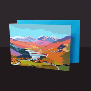 Landscape Greetings cards. Blank abstract landscape art cards Snowdon, North Wales