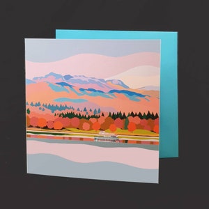 Landscape Greetings cards. Blank abstract landscape art cards Windermere Cumbria