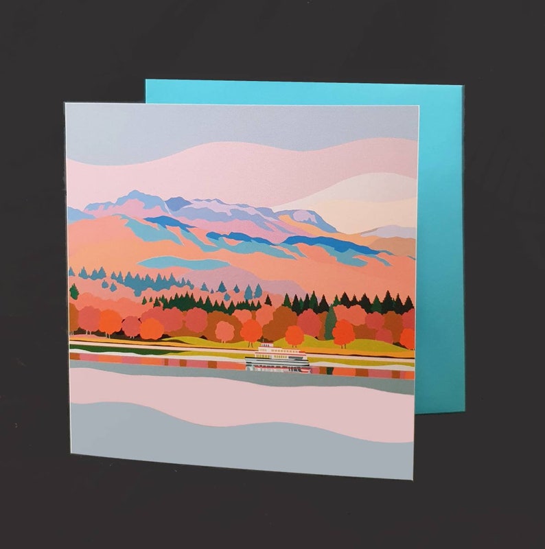 Landscape Greetings cards. Blank abstract landscape art cards Windermere Cumbria