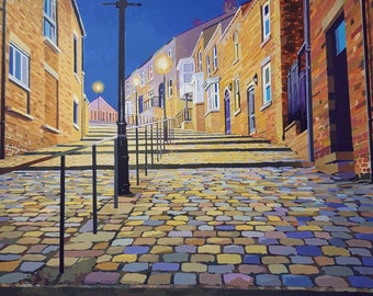 Crowther Street Stockport signed print of acrylic painting