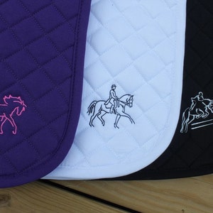 Embroidered English All Purpose Saddlepad, Quilted Saddlepad, Customized Saddlepad, Equestran Gift, Horse Gift