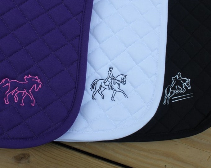 Embroidered English All Purpose Saddlepad, Quilted Saddlepad, Customized Saddlepad, Equestran Gift, Horse Gift