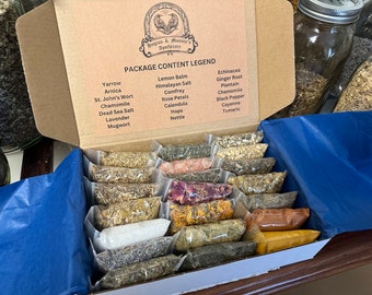 Herb Starter Kit, Herb Kit, Witches kit, Build Your Own Apothecary, 10-75 bags, Organic & Wild, Witchcraft, Pagan, Rituals