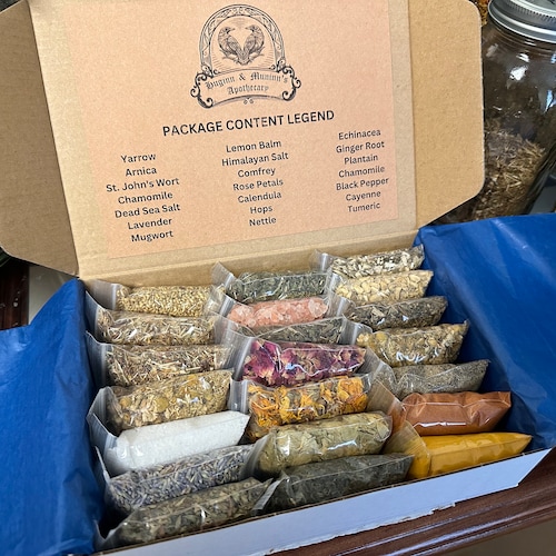 Herb Starter Kit, Herb Kit, Witches kit, Build Your Own Apothecary, 10-75 bags, Organic & Wild, Witchcraft, Pagan, Rituals, BONUS GIFTS