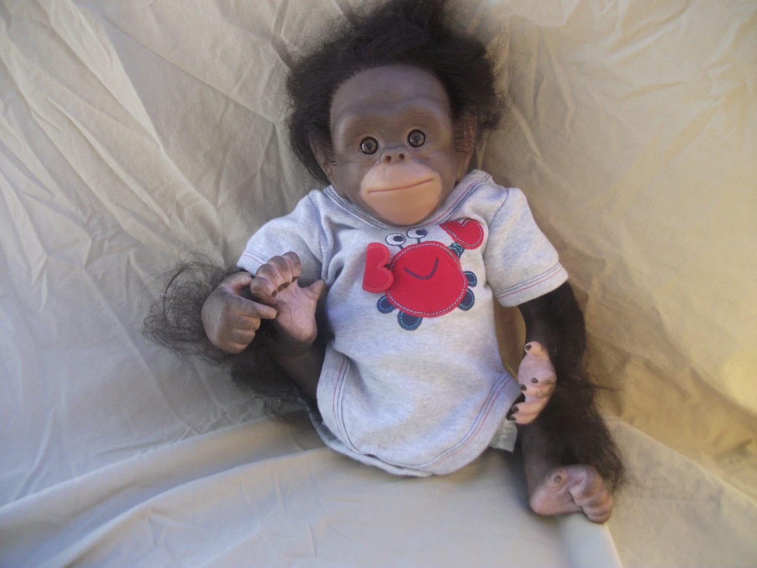 Assembled Fully Painted & Rooted for you !! CHAZ CHIMPANZEE Reborn Doll