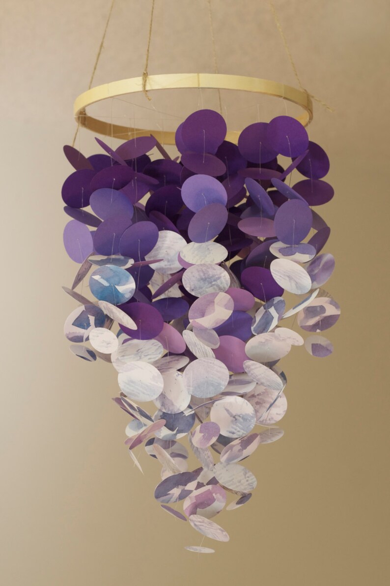 Purple Nursery Mobile Lavender Baby Mobile Crib Mobile Dark Etsy