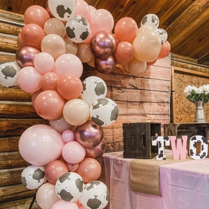 Moo Moo, I&#39;m Two Cow Print Balloon Garland Kit