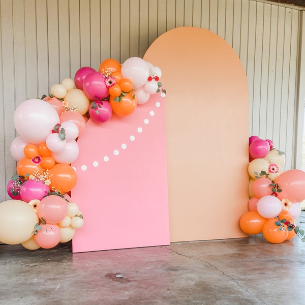 Groovy Flower Power Orange Pink Balloon Garland Bachelorette Birthday Hippie Party Kit