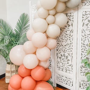 Boho Neutral bridal Shower Balloon Garland Autumn Fall Rustic Burnt Orange Blush DIY Balloon Garland Kit