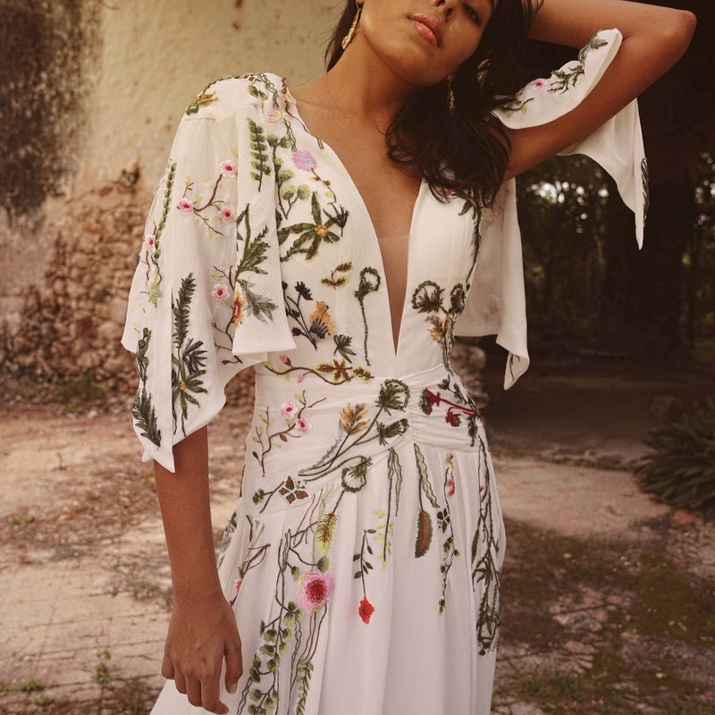 Enchanting Floral Embroidered Mesh Dress for Unforgettable Evenings main image 0