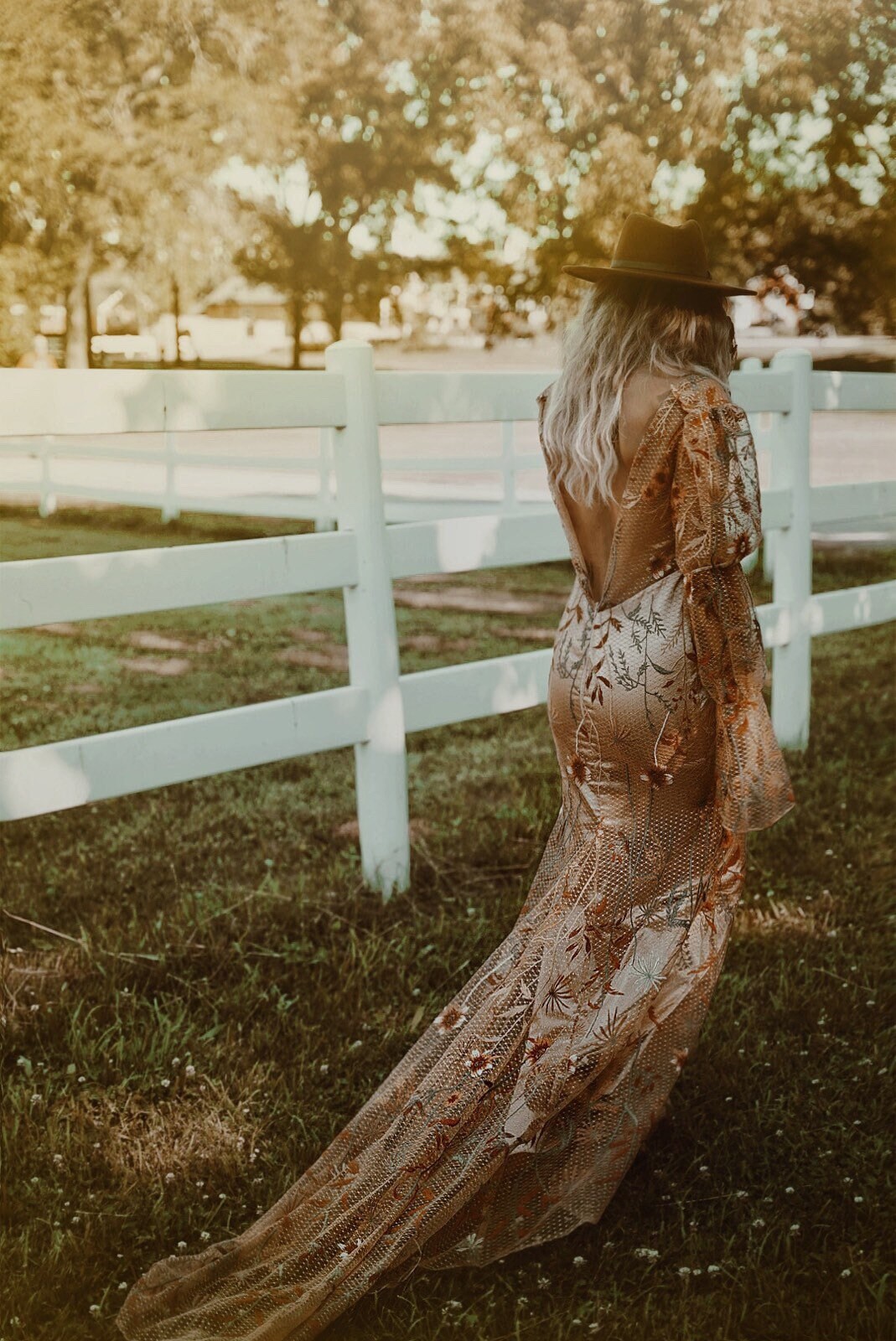 SOLSTICE Bohemian Wedding Dress Gold Wedding Dress Rustic Boho