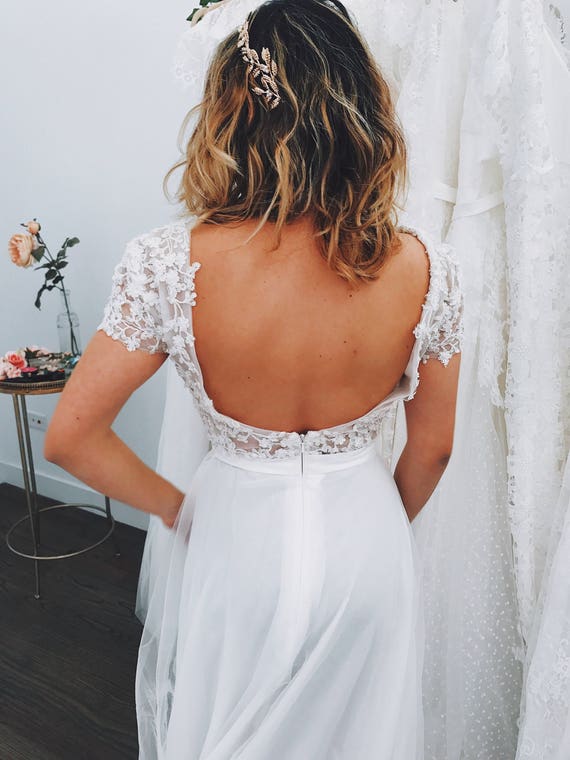 Olivia Gown SAMPLE / Bohemian Wedding Dress / Bohemian Gown / | Etsy