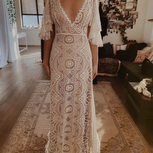 Behati Boho Wedding Dress /Bohemian wedding dress /Bohemian lace wedding dress / Lace wedding dresses / Lace bridal gown / MADE TO ORDER image 5