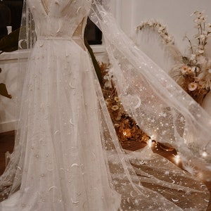 Stardust | White Celestial Dress | Magical Star Wedding Dress | Dreamy Star Moon Wedding Dress | Made To Order 5-7 Month Delivery