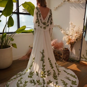 Olive Green Vines Nature Inspired Wedding Dress Unique Wedding olive-green-vines-nature-inspired-wedding-dress-unique-wedding