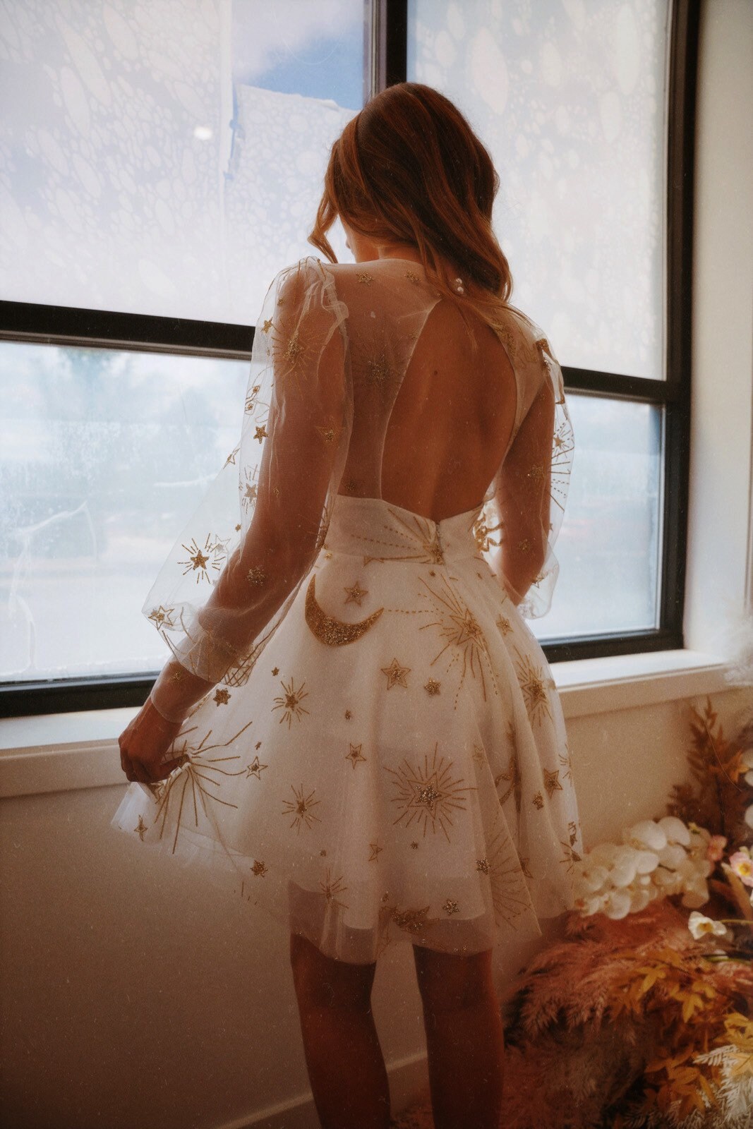 White dress sale with gold stars