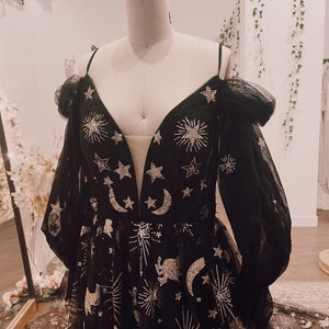 Starlight Black | Black Celestial Wedding Dress | Magical Black Bridal Gown | Sample | 3-4 Month Delivery image 5