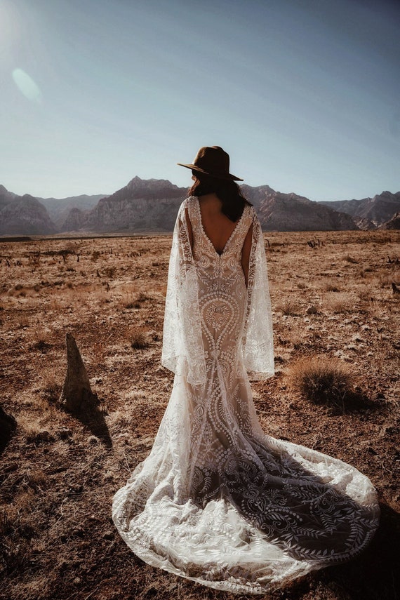 Santorini Bohemian Bold Unique Wedding Dress Fit & Flare Mermaid