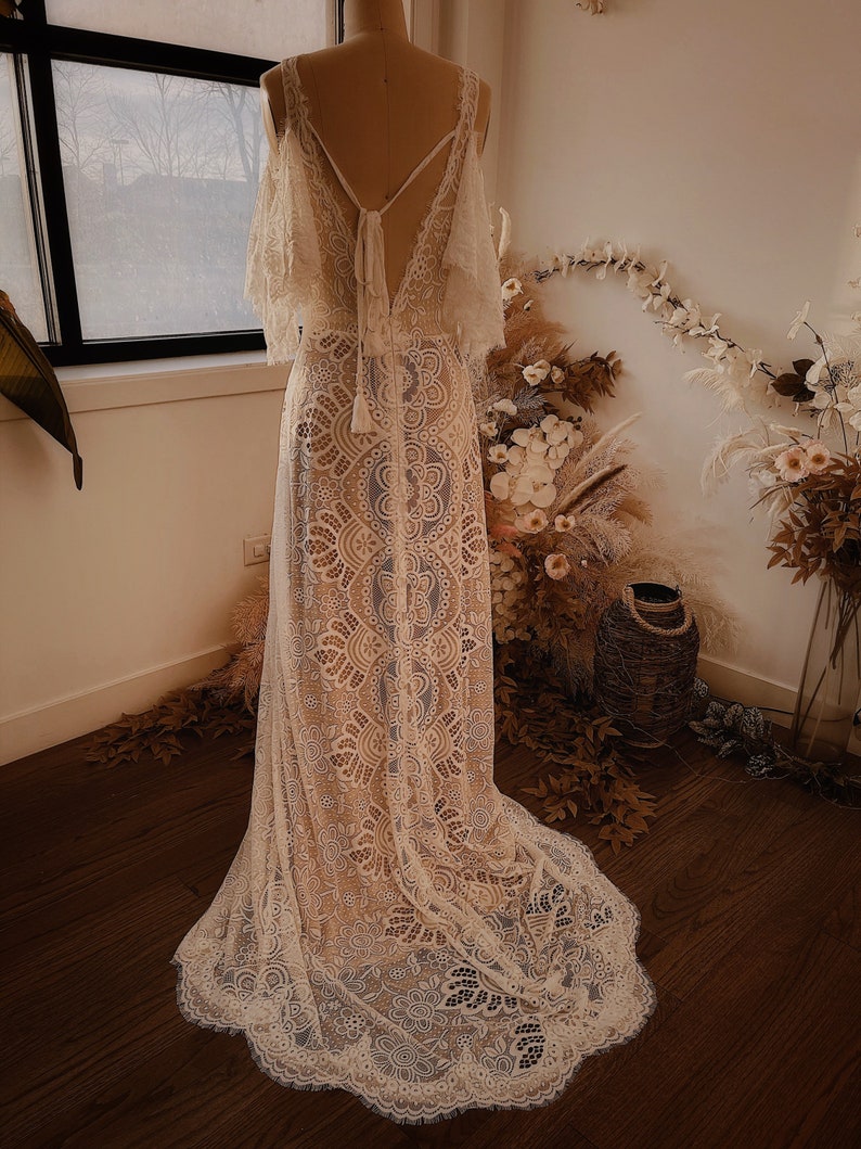 Behati Boho Wedding Dress /Bohemian wedding dress /Bohemian lace wedding dress / Lace wedding dresses / Lace bridal gown / MADE TO ORDER image 8