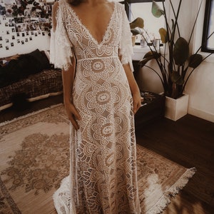 Behati Boho Wedding Dress /Bohemian wedding dress /Bohemian lace wedding dress / Lace wedding dresses / Lace bridal gown / MADE TO ORDER image 2