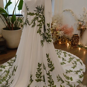 Olive | Green Vines Nature Inspired Wedding Dress | Unique Wedding ...