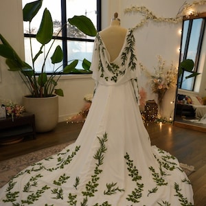Olive Green Vines Nature Inspired Wedding Dress Unique - Etsy
